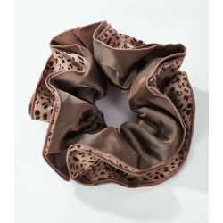 ISAKO SANGO LARGE DOBBLE SCRUNCHIE BROWN/LEO