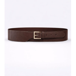 ISAKO LEA LEATHER BELT BROWN