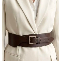 ISAKO LEA LEATHER BELT BROWN