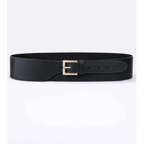 ISAKO LEA LEATHER BELT BLACK