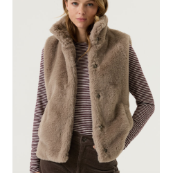 GARCIA FAUX FUR VEST FEATHER GREY