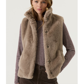 GARCIA FAUX FUR VEST FEATHER GREY