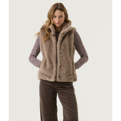 GARCIA FAUX FUR VEST FEATHER GREY