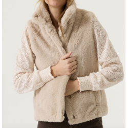 GARCIA FAUX FUR VEST GRAPHITE MIST
