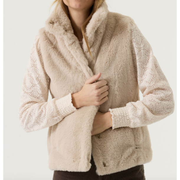 GARCIA FAUX FUR VEST GRAPHITE MIST