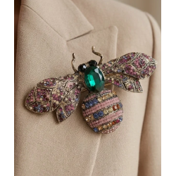 ISAKO BROOCH BIG BEE OLD ROSE