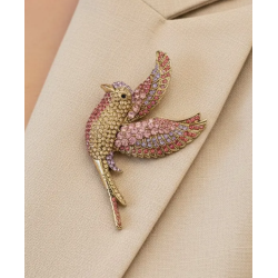 ISAKO BROOCH BIRD PINK