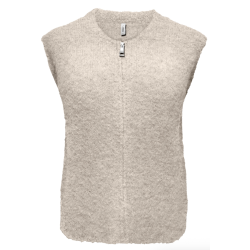 ONLY ONBOUBLE O-NECK ZIPVEST  BEIGE