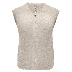 ONLY ONBOUBLE O-NECK ZIPVEST  BEIGE