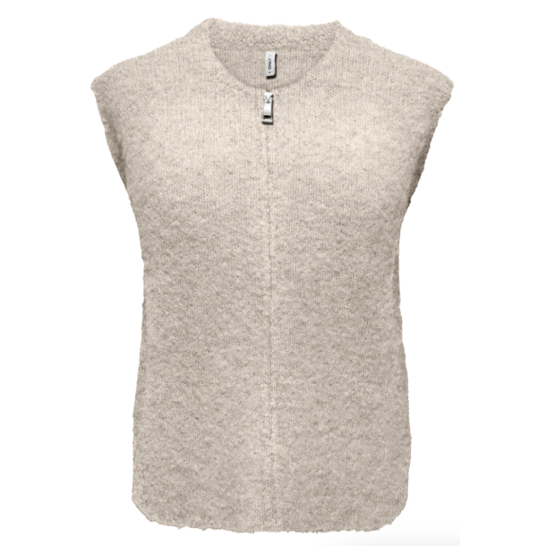 ONLY ONBOUBLE O-NECK ZIPVEST  BEIGE