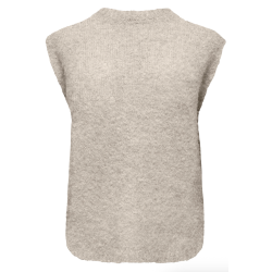 ONLY ONBOUBLE O-NECK ZIPVEST  BEIGE