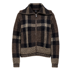ONLY ONLMAROON ZIP CARDIDAN CHOCOLA CHOCOLATE