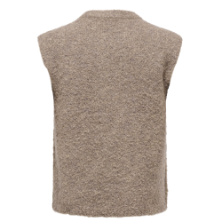 ONLY ONLBOUBLE O-NECK ZIPVEST BROWN