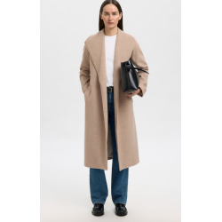 SELECTED FEMME SLFROSA WOOL BLEND COAT SAND