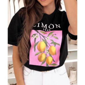 SASCHA PRINT TEE LIMON BLACK