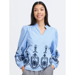 B.YOUNG BYXFAUSTA VNECK BLOUSE BLUE 