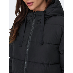 ONLY ONLCLAIR PUFFER HOOD COAT BLACK