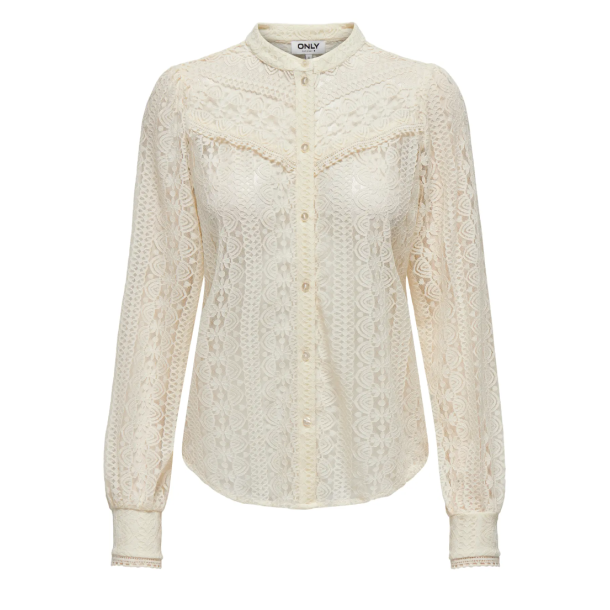 ONLY ONLREBA LACE L/S SHIRT CREME