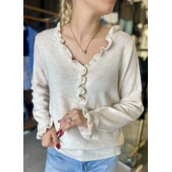 JACQUELINE de YONG JDYLETTY FRILL PULLOVER EGRET