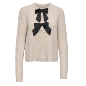 JACQUELINE de YONG JDYJOLENE BOW CARDIGAN SAND