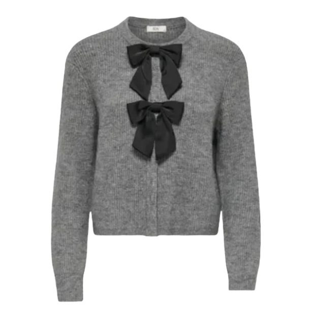 JACQUELINE de YONG JDYJOLENE BOW CARDIGAN L.GREY