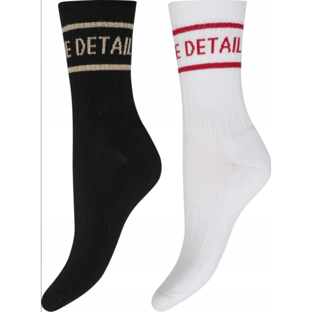 HYPE THE DETAIL SOCKS 2 PK. BLACK/WHITE / RED 