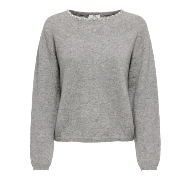JACQUELINE de YONG JDYALVA EMBELLISH PULLOVER GREY