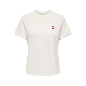 JACQUELINE de YONG JDYPISA PRINT TOP WHITE/CHERRY