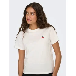 JACQUELINE de YONG JDYPISA PRINT TOP WHITE/CHERRY