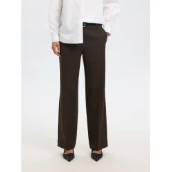 SELECTED FEMME SLFRITA WIDE PANT D.BROWN