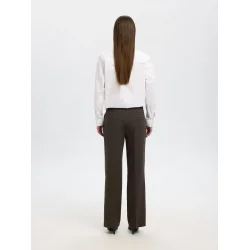 SELECTED FEMME SLFRITA WIDE PANT D.BROWN