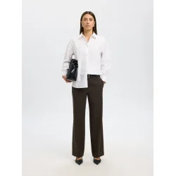 SELECTED FEMME SLFRITA WIDE PANT D.BROWN