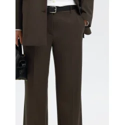 SELECTED FEMME SLFRITA WIDE PANT D.BROWN