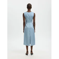 SELECTED FEMME SLFCHLOE SLIM MIDI DRESS BLUE