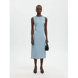 SELECTED FEMME SLFCHLOE SLIM MIDI DRESS BLUE