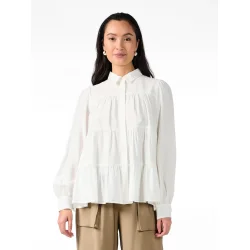 Y.A.S YASPALA LS SHIRT STAR WHITE