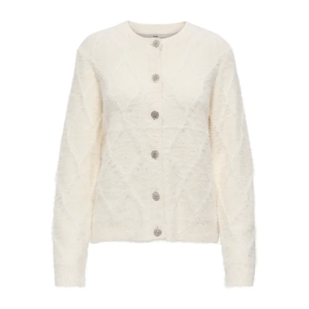 JACQUELINE de YONG JDYJAYLA O-NECK CARDIGAN ECRU