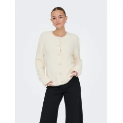 JACQUELINE de YONG JDYJAYLA O-NECK CARDIGAN ECRU