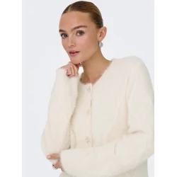 JACQUELINE de YONG JDYJAYLA O-NECK CARDIGAN ECRU