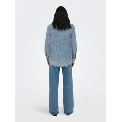 ONLY ONLVERA FLOWER SHIRT DNM L.BLUE