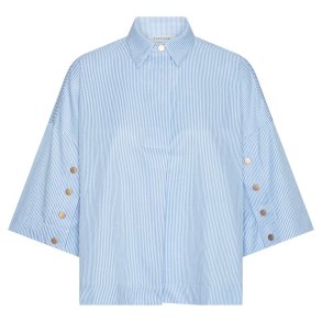 CONTINUE KLARA STRIPE BLOUSE BLUE