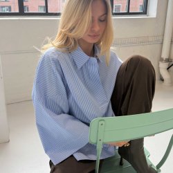 CONTINUE KLARA STRIPE BLOUSE BLUE