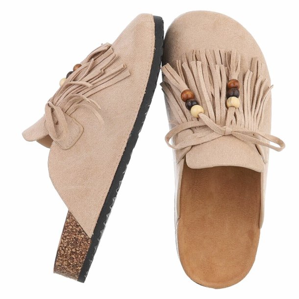 NOVA CHALINE TASSEL SLIPPER BEIGE