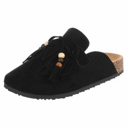 NOVA CHALINE TASSEL SLIPPER BLACK
