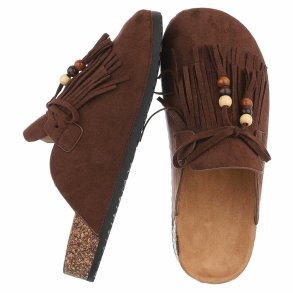 NOVA CHALINE TASSEL SLIPPER BROWN