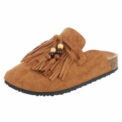 NOVA CHALINE TASSEL SLIPPER CAMEL