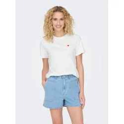 JACQUELINE de YONG JDYPISA TOP HEART WHITE