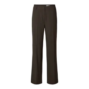 SELECTED FEMME SLFRITA WIDE PANT D.BROWN