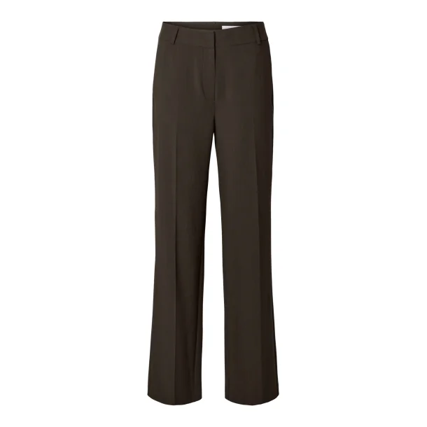 SELECTED FEMME SLFRITA WIDE PANT D.BROWN
