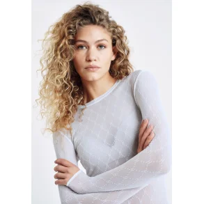 HYPE THE DETAIL MESH BLOUSE LOGO WHITE 